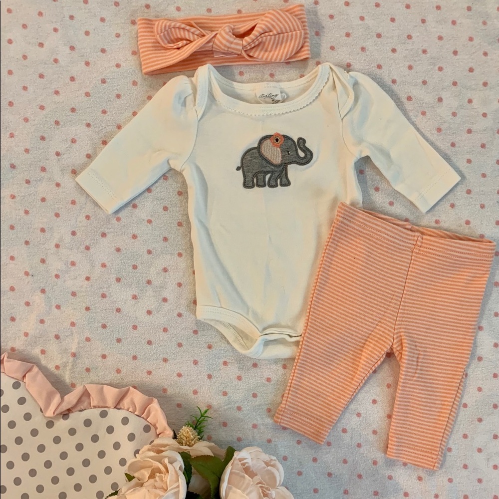 🎀Starting out onesie and pants outfit🐘
